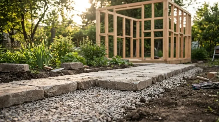 Base para caseta de madera: hormigón, losas o bloques según tu jardín