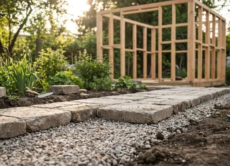 base para caseta de madera de jardin
